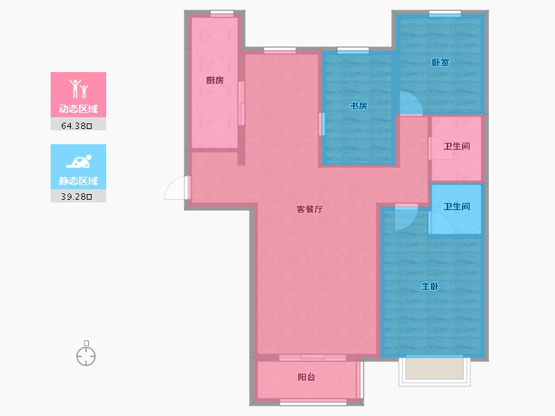 辽宁省-葫芦岛市-中央国际城-92.86-户型库-动静分区