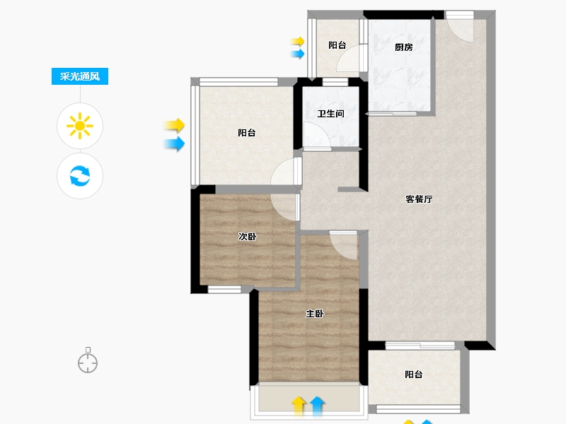 广东省-肇庆市-肇庆万达国家度假区-69.86-户型库-采光通风