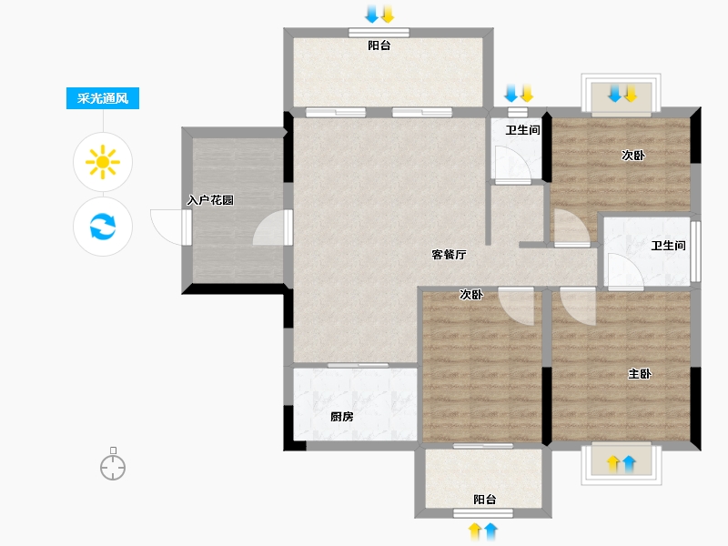 湖南省-郴州市-联兴熹玥台-97.05-户型库-采光通风