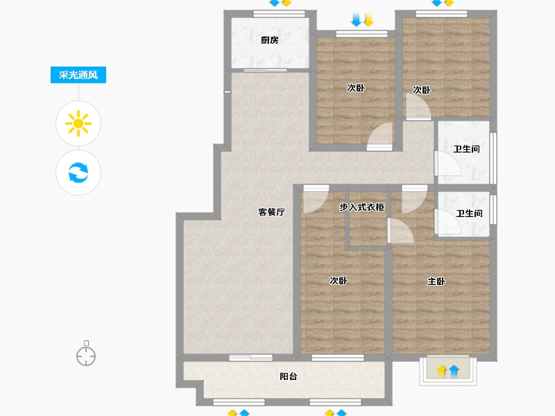 河南省-驻马店市-蔡都府-113.07-户型库-采光通风