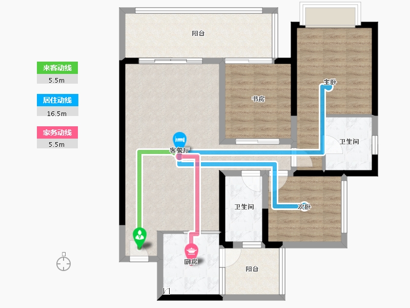 四川省-宜宾市-​华侨城三江口CBD-96.43-户型库-动静线