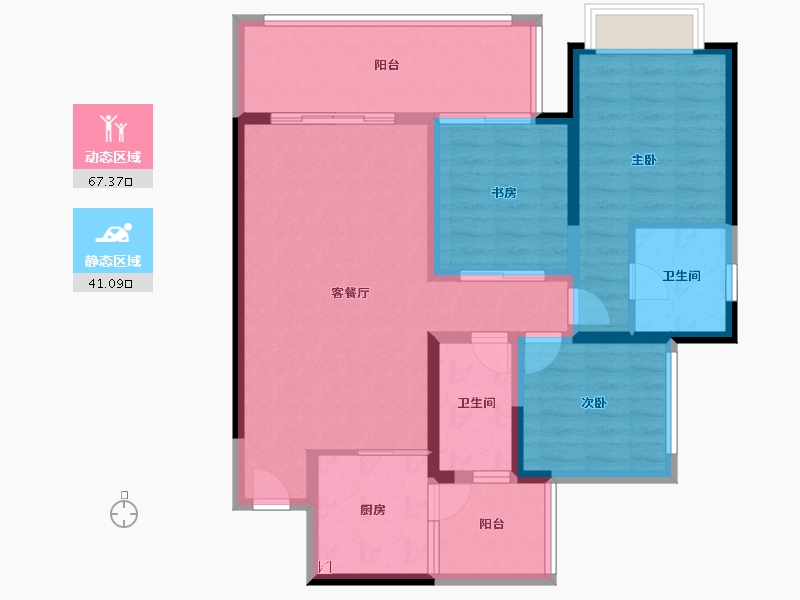 四川省-宜宾市-​华侨城三江口CBD-96.43-户型库-动静分区