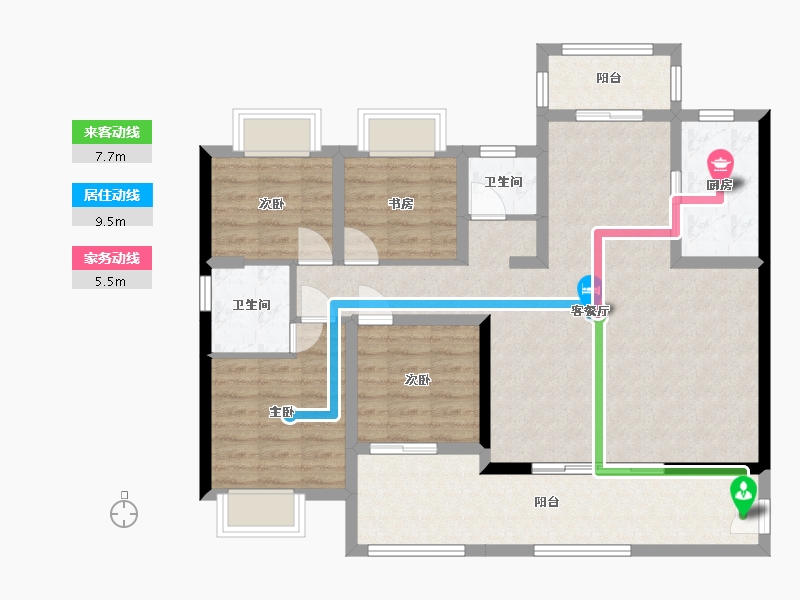 四川省-凉山彝族自治州-未来城-109.00-户型库-动静线