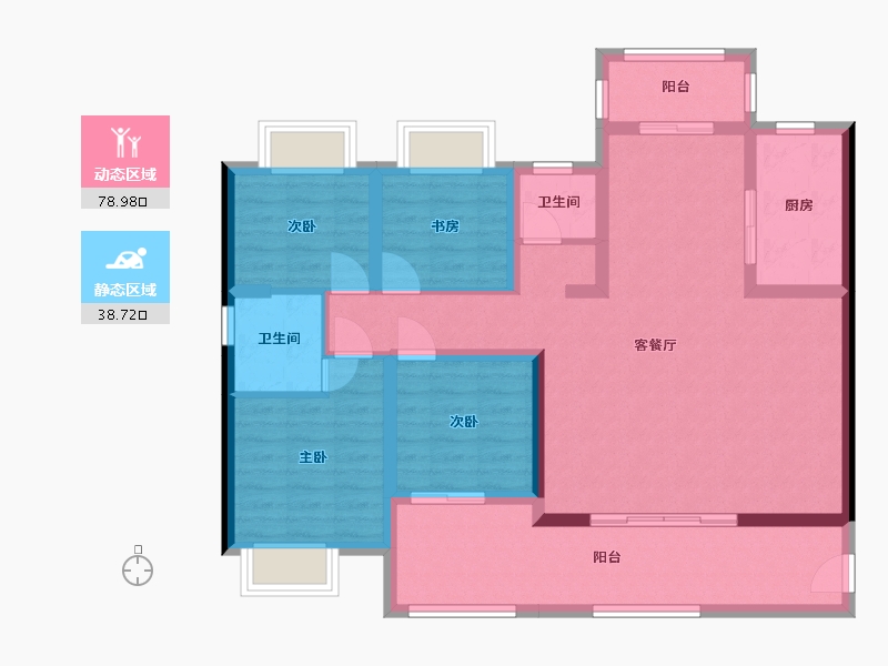 四川省-凉山彝族自治州-未来城-109.00-户型库-动静分区