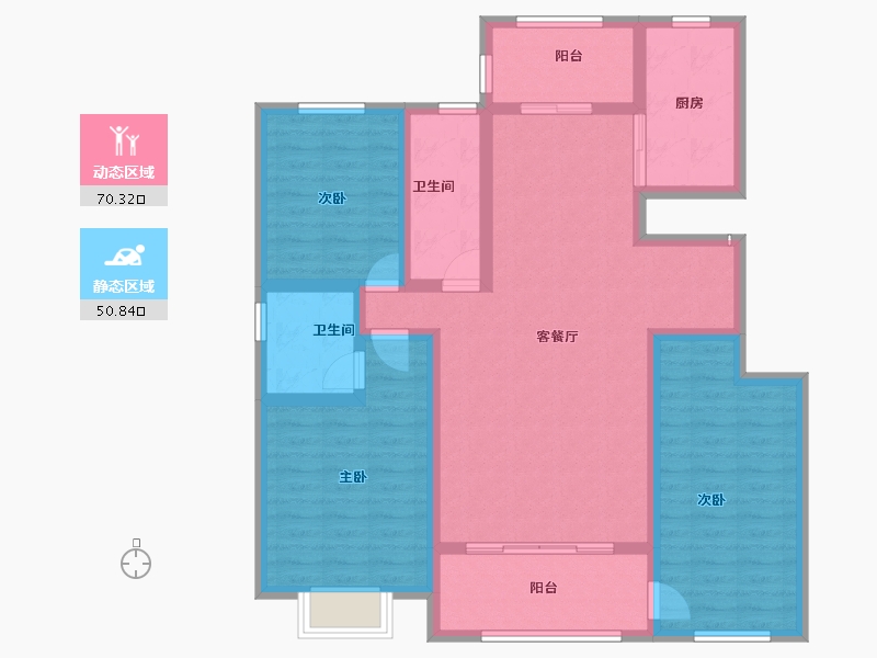 新疆维吾尔自治区-伊犁哈萨克自治州-印象江南-107.87-户型库-动静分区