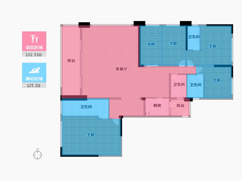 重庆-重庆市-公园大道-235.69-户型库-动静分区