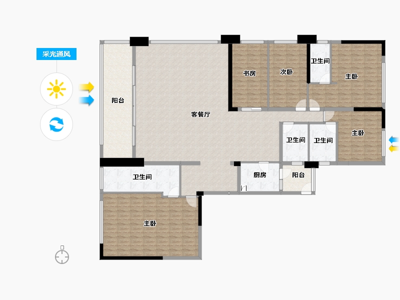 重庆-重庆市-公园大道-235.69-户型库-采光通风