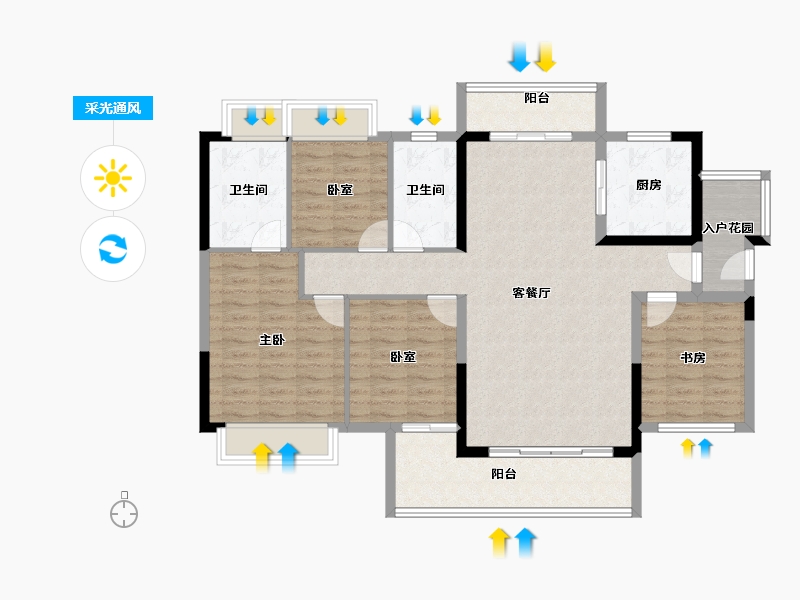 广东省-肇庆市-融创鼎湖府-113.05-户型库-采光通风