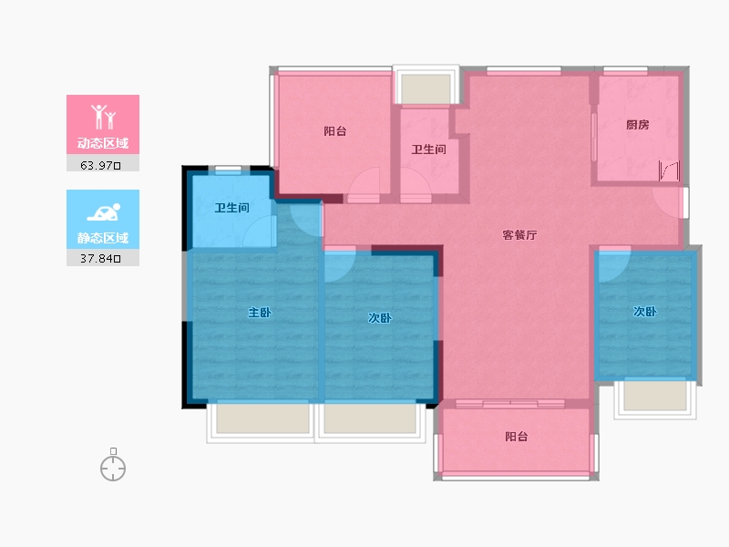 广东省-惠州市-雅居乐都汇雅郡-90.35-户型库-动静分区