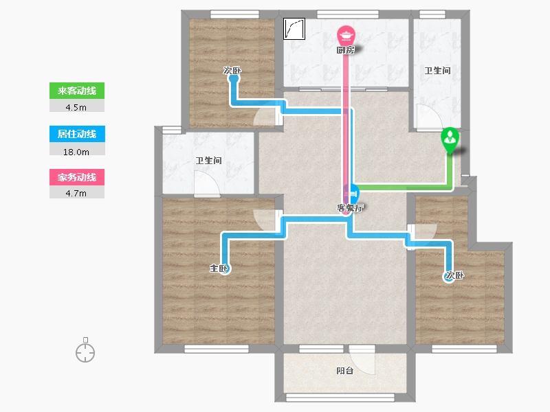 辽宁省-沈阳市-金地峯范-98.00-户型库-动静线