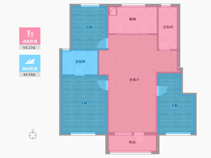 辽宁省-沈阳市-金地峯范-98.00-户型库-动静分区