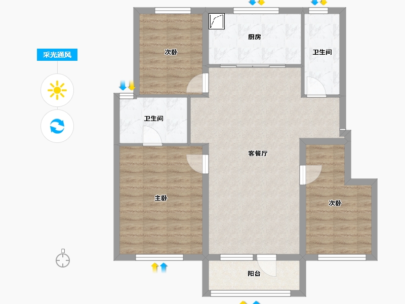 辽宁省-沈阳市-金地峯范-98.00-户型库-采光通风