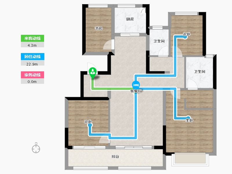 陕西省-西安市-全运村甘棠苑-108.00-户型库-动静线