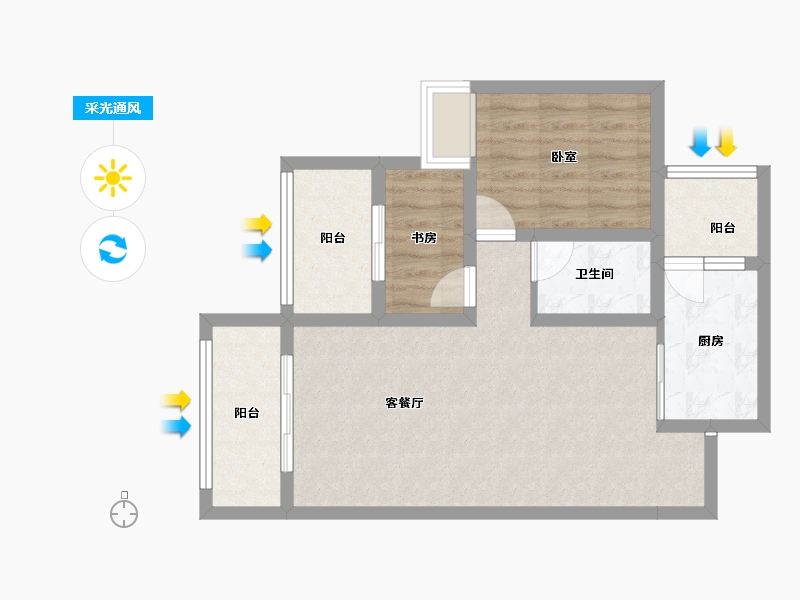 四川省-成都市-恒合时代城-65.57-户型库-采光通风