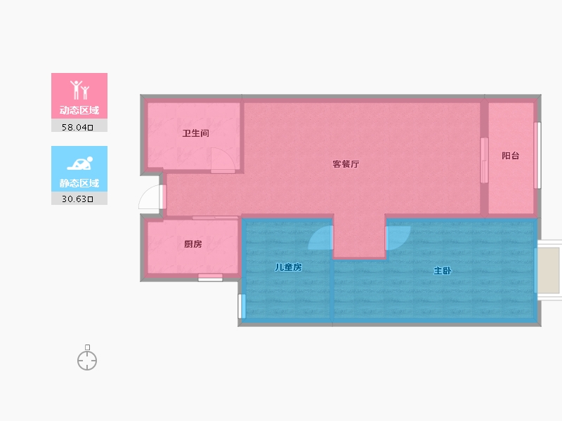 江苏省-淮安市-钱隆御景-80.00-户型库-动静分区