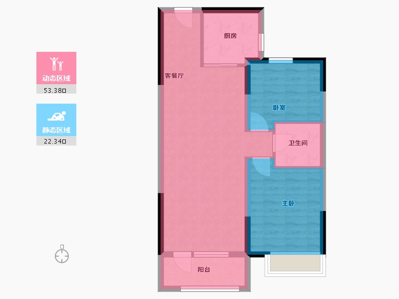 吉林省-通化市-碧桂园十里江南-70.00-户型库-动静分区