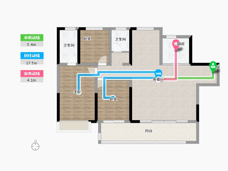 河南省-洛阳市-建业滨河珑府-110.67-户型库-动静线