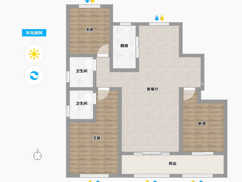 山东省-淄博市-熙悦-111.20-户型库-采光通风