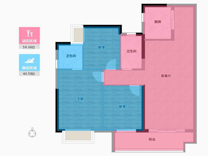 广东省-肇庆市-融创鼎湖府-87.33-户型库-动静分区