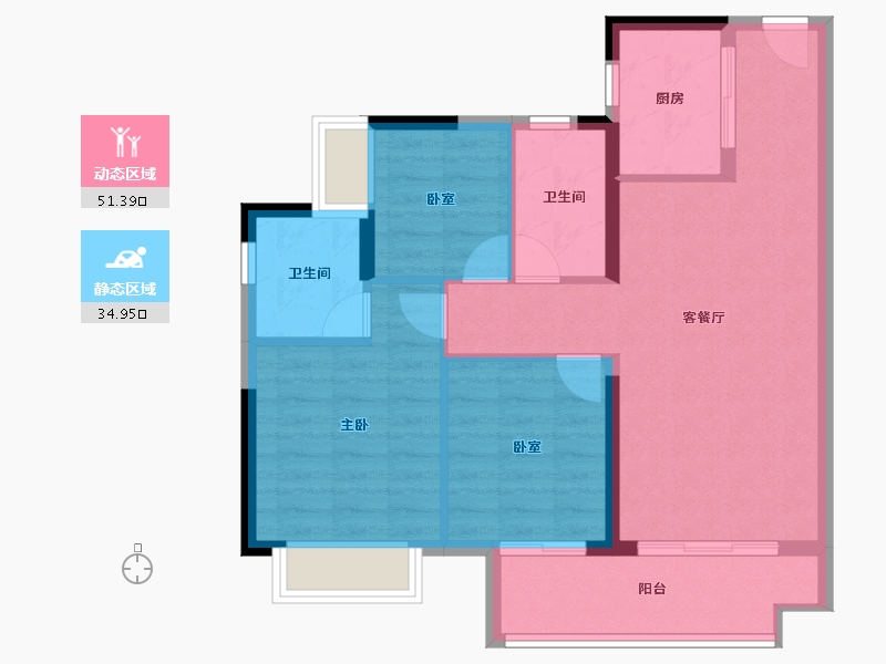 广东省-肇庆市-融创鼎湖府-77.67-户型库-动静分区