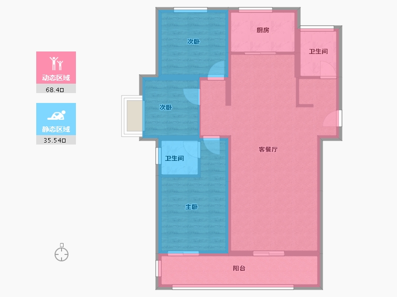 山东省-菏泽市-金府大院-92.80-户型库-动静分区