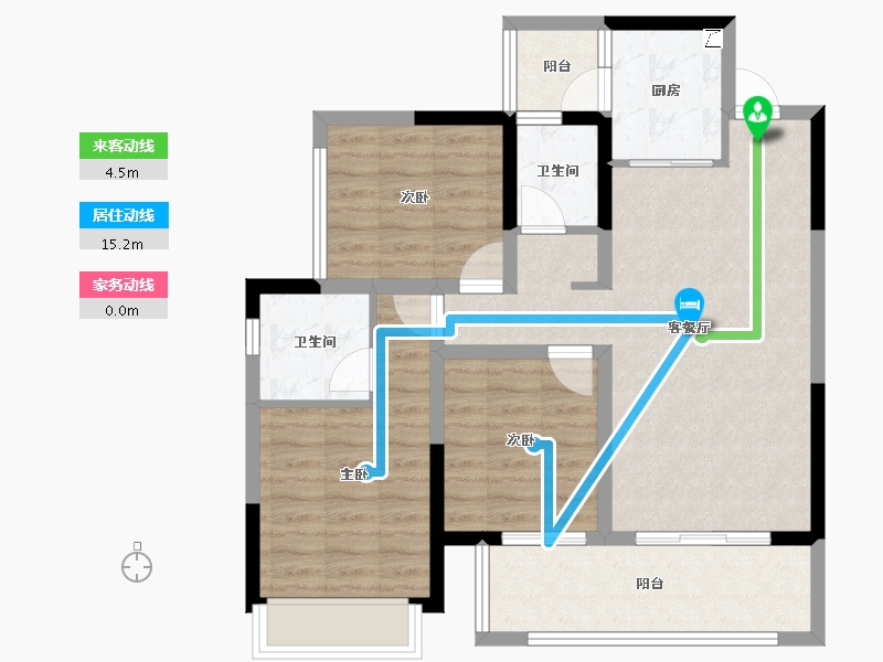 四川省-宜宾市-​华侨城三江口CBD-82.27-户型库-动静线