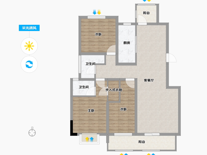 河南省-驻马店市-蔡都府-107.98-户型库-采光通风