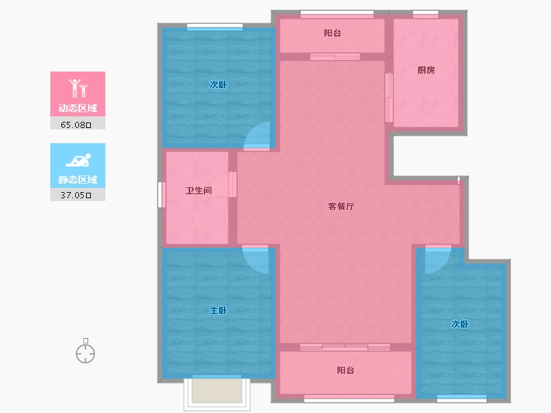 新疆维吾尔自治区-伊犁哈萨克自治州-印象江南-91.10-户型库-动静分区