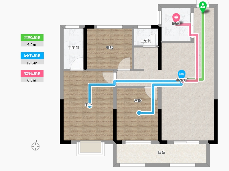 河南省-驻马店市-蔡都府-95.25-户型库-动静线