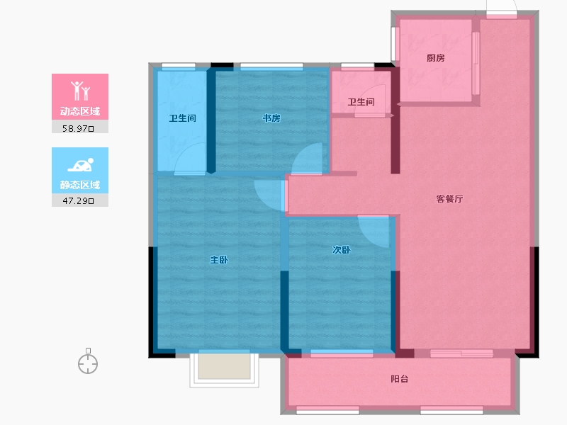 河南省-驻马店市-蔡都府-95.25-户型库-动静分区