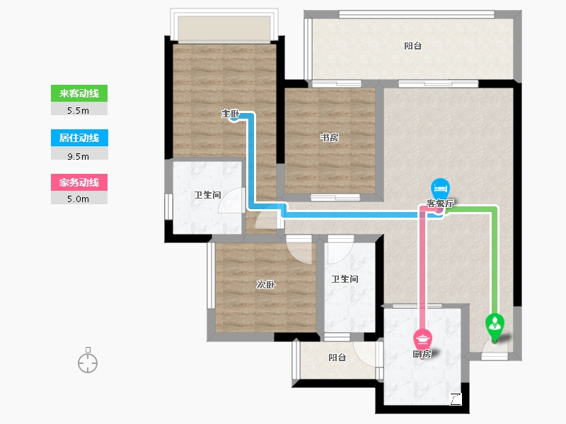 四川省-宜宾市-​华侨城三江口CBD-93.65-户型库-动静线