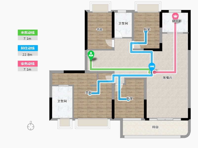 江苏省-盐城市-​圣桦西溪樾-128.00-户型库-动静线