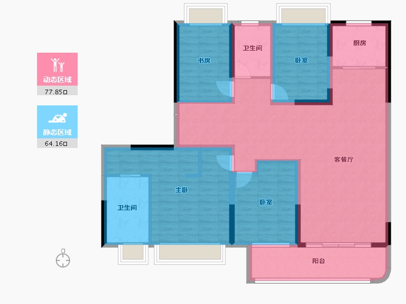 江苏省-盐城市-​圣桦西溪樾-128.00-户型库-动静分区