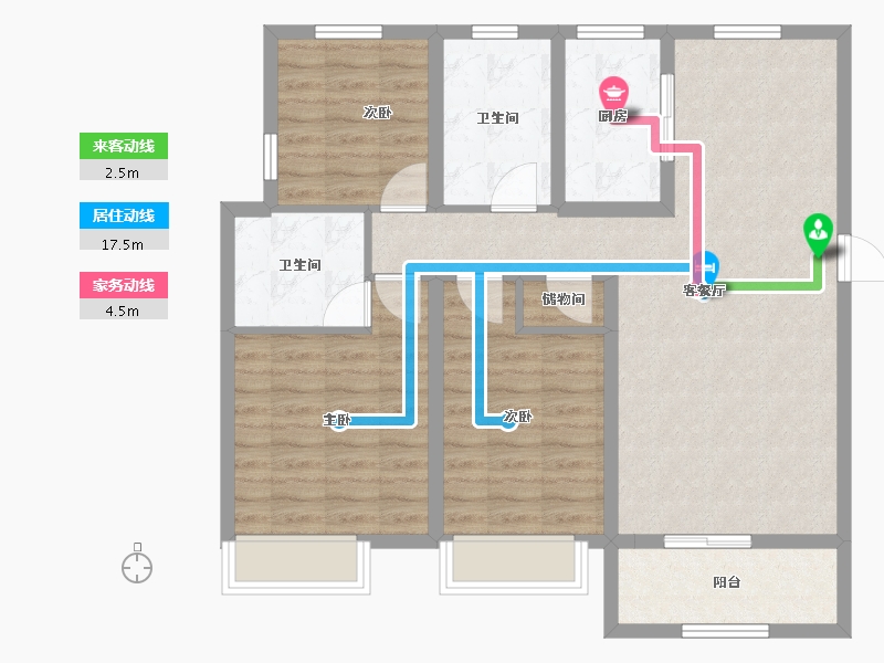 安徽省-淮北市-港利文庭雅苑-92.80-户型库-动静线