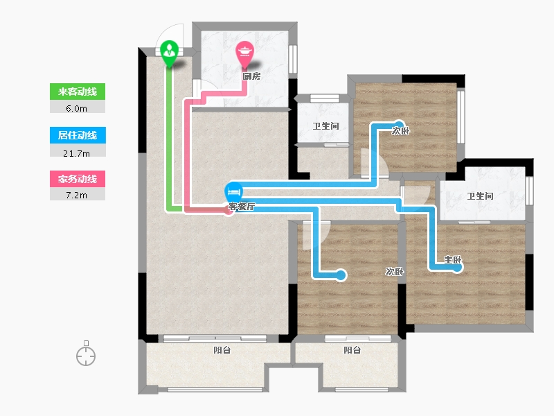 湖南省-郴州市-荣裕美丽缘-90.80-户型库-动静线