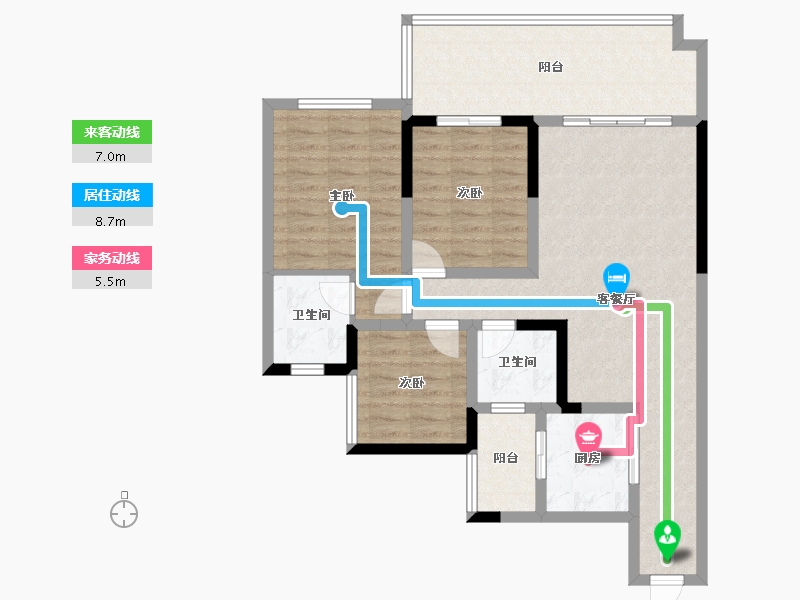 四川省-宜宾市-阳光森林城市佳境-93.28-户型库-动静线