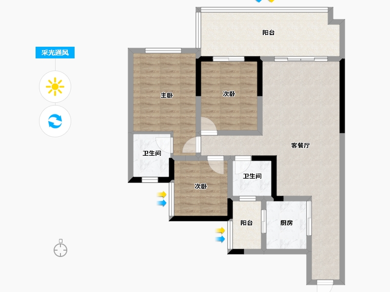 四川省-宜宾市-阳光森林城市佳境-93.28-户型库-采光通风