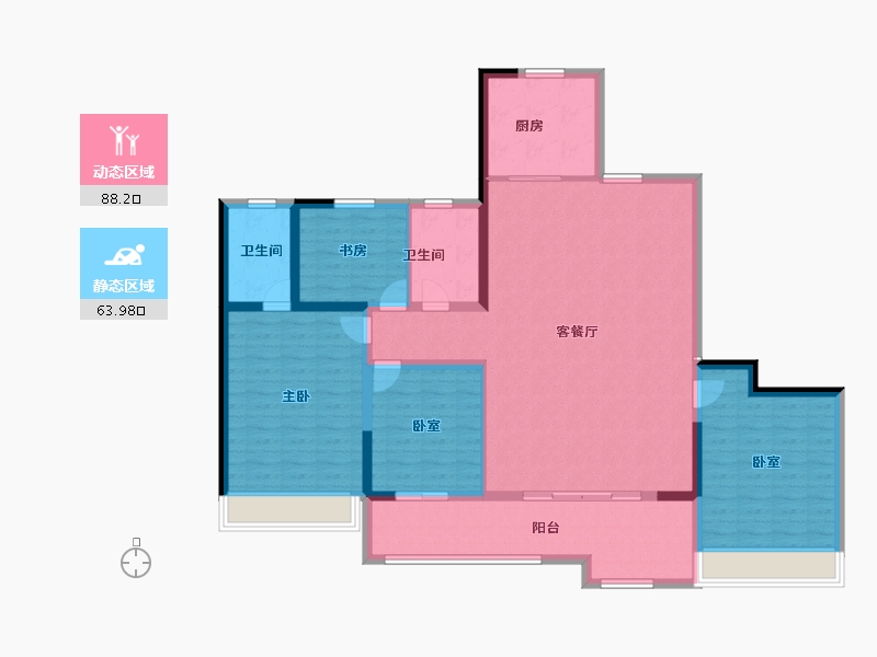 安徽省-淮北市-金百合二期-138.40-户型库-动静分区