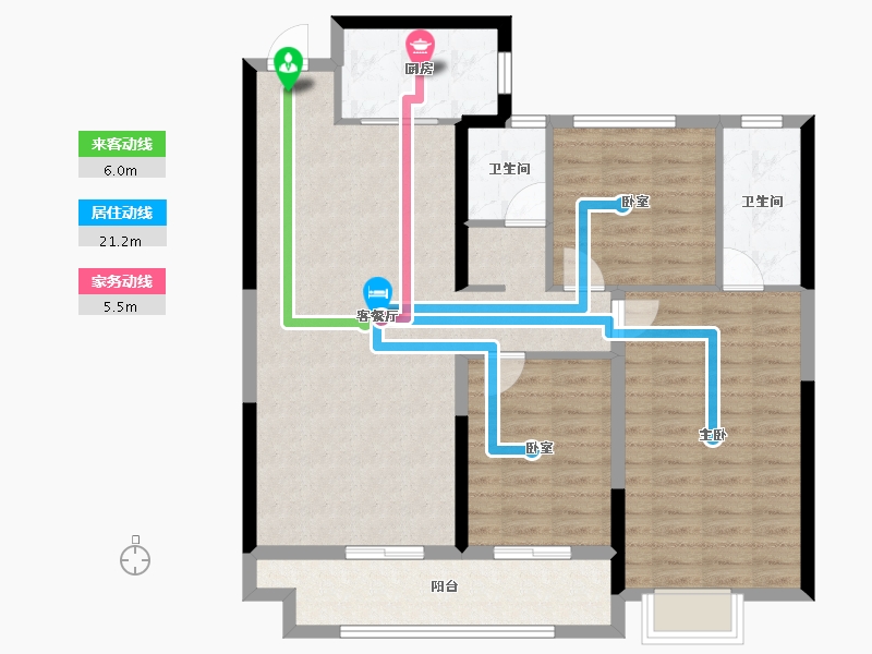 山东省-菏泽市-正东凯旋豪庭-100.80-户型库-动静线