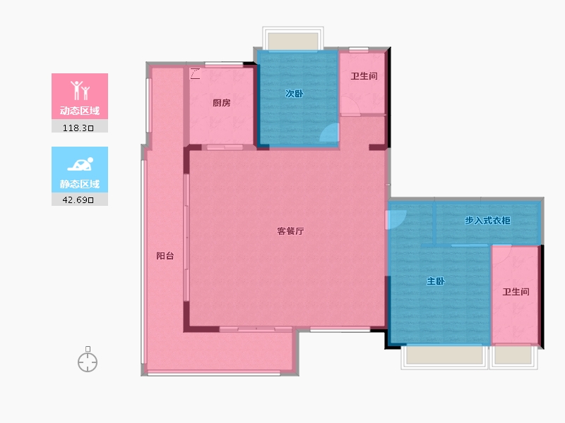 云南省-昆明市-世博生态城蓝湖邻里​-147.60-户型库-动静分区