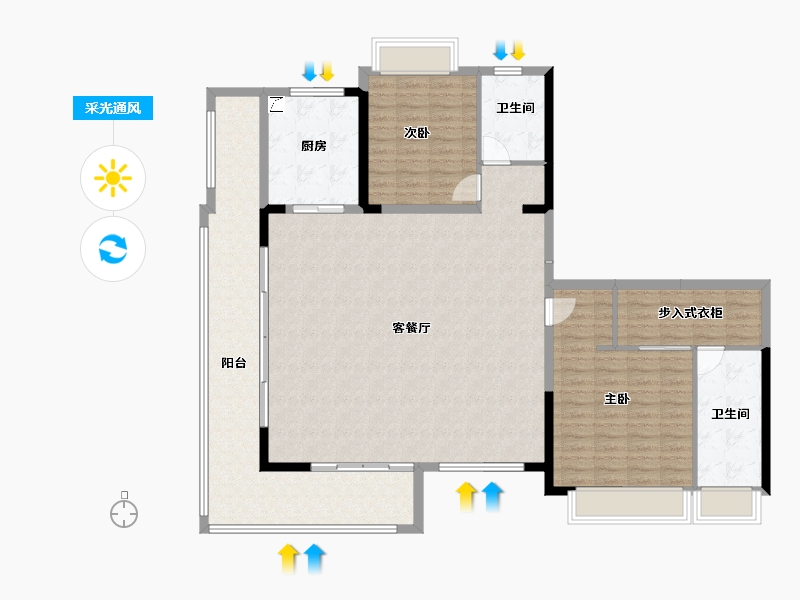 云南省-昆明市-世博生态城蓝湖邻里​-147.60-户型库-采光通风