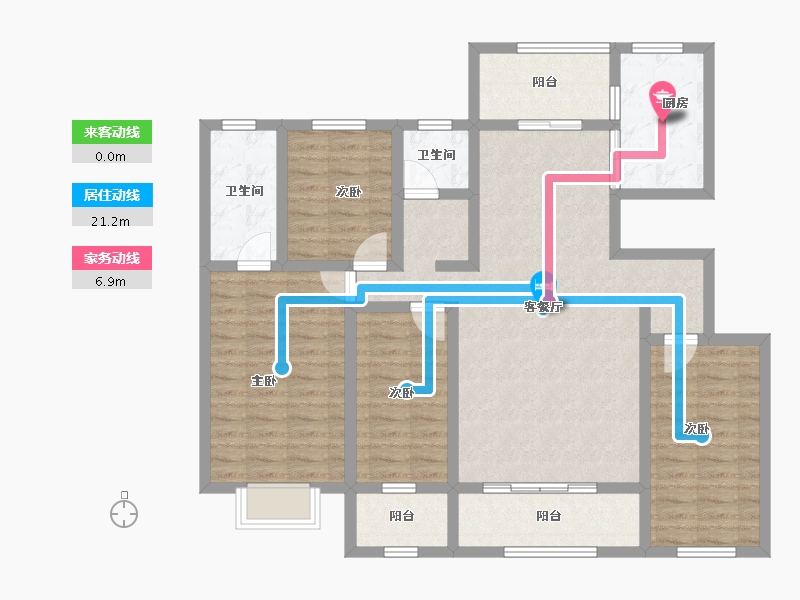 新疆维吾尔自治区-伊犁哈萨克自治州-印象江南-110.50-户型库-动静线