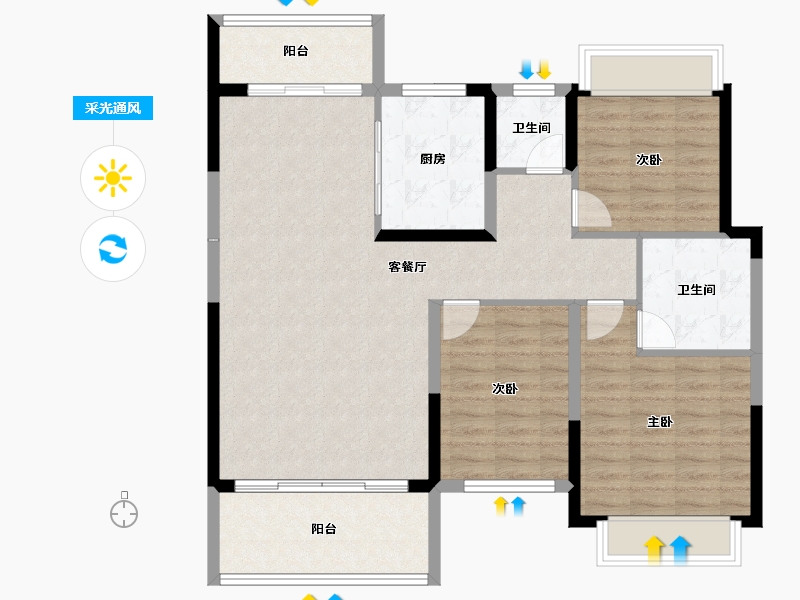 江西省-宜春市-君悦城-101.52-户型库-采光通风