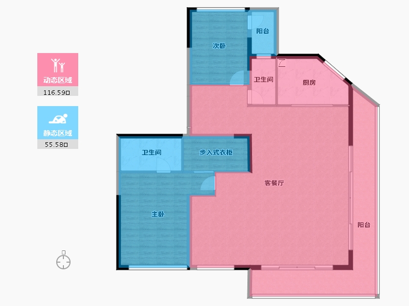 云南省-昆明市-世博生态城蓝湖邻里​-158.33-户型库-动静分区