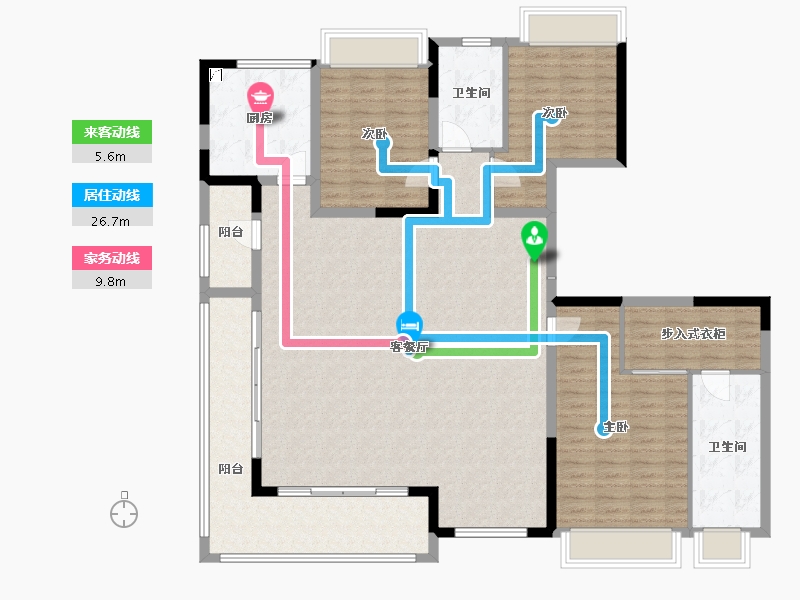 云南省-昆明市-世博生态城蓝湖邻里​-153.55-户型库-动静线