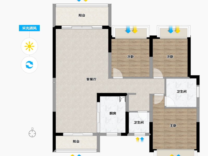 江西省-宜春市-君悦城-101.50-户型库-采光通风