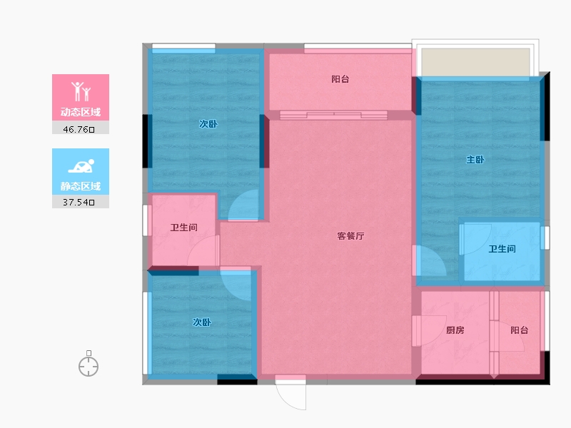 四川省-内江市-创宇紫金天成-74.54-户型库-动静分区