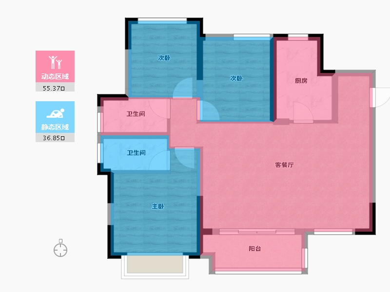 四川省-眉山市-天府万科城-82.39-户型库-动静分区