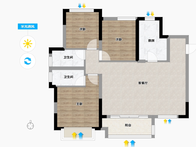 四川省-眉山市-天府万科城-82.39-户型库-采光通风