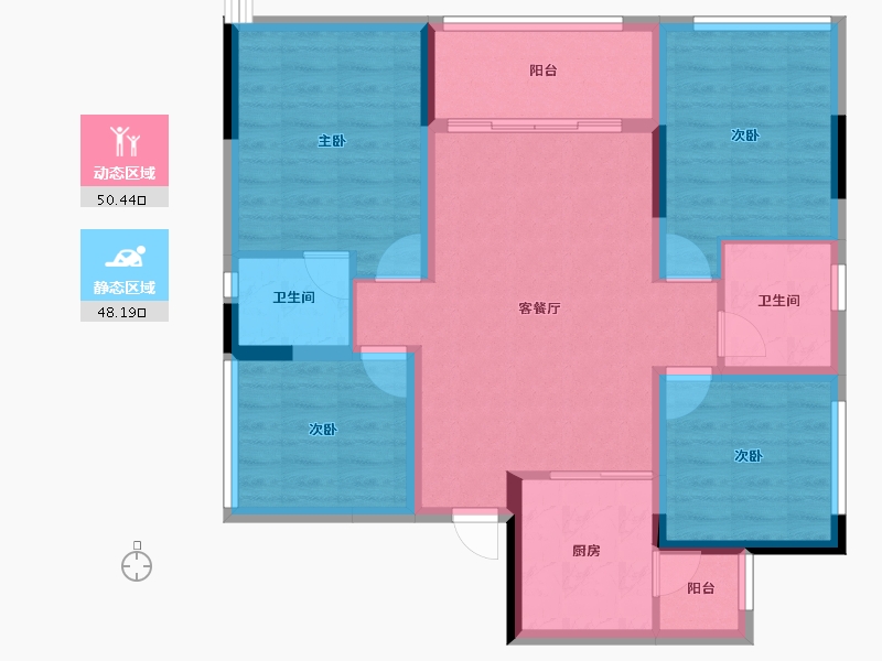 四川省-内江市-创宇紫金天成-87.76-户型库-动静分区